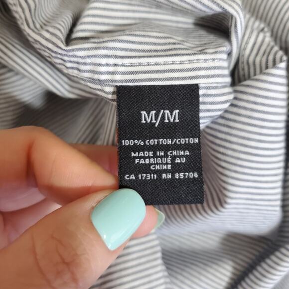 Buffalo David Bitton | Tailored Fit Pinstripe Button Down Shirt with Roll Tabs - Picture 7 of 8